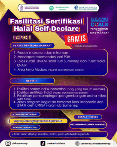 Fasilitasi Sertifikasi Halal Self Declare Batch 1 Bersama Universitas Airlangga, GRATIS !